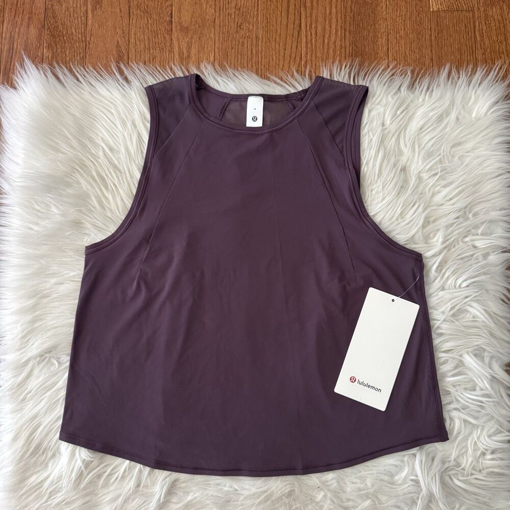 Lululemon Sculpt Cropped Tank Women’s Size 4 Flowy Grape Thistle Quick Dry NWT - Picture 2 of 11